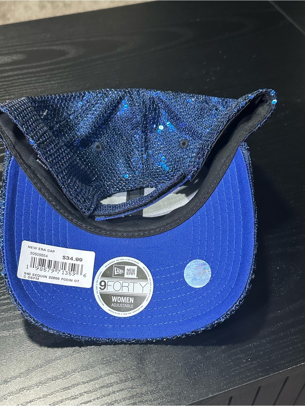 NWT New Era FC Cincinnati Blue Sequin Women’s 9FORTY Official MLS Glam Cap - Picture 7 of 9